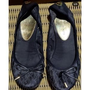 Michael Kors Logo Printed Ballerina Flats